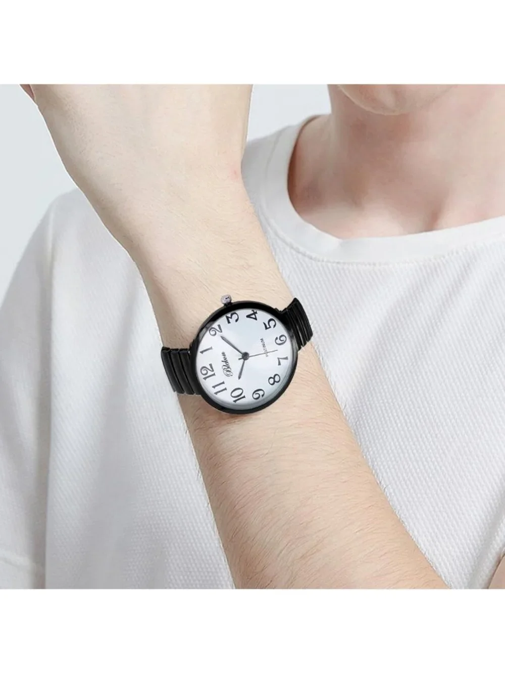 Women's Gunmetal New Super Large Face Stretch Band Japanese Movement Watch